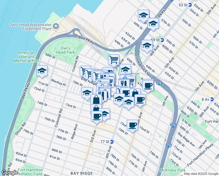 map of restaurants, bars, coffee shops, grocery stores, and more near 260 Guild for Exceptional Children Way in Brooklyn