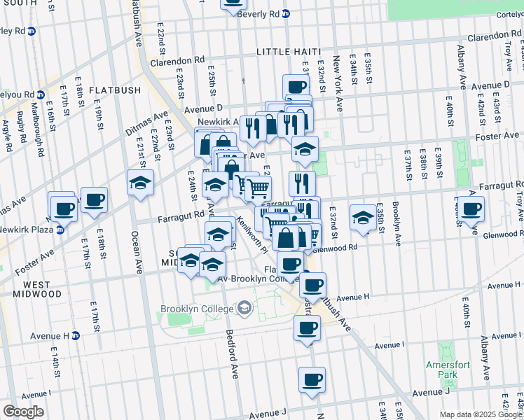 map of restaurants, bars, coffee shops, grocery stores, and more near in Brooklyn