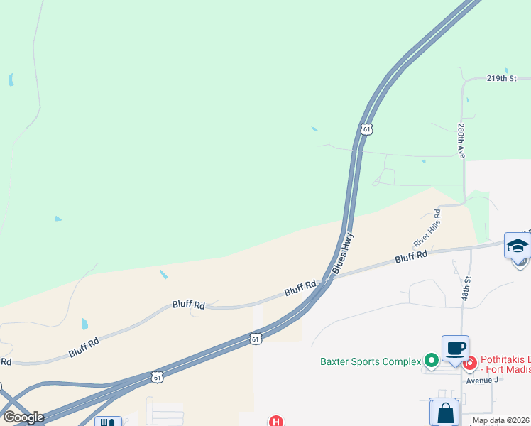 map of restaurants, bars, coffee shops, grocery stores, and more near in Fort Madison