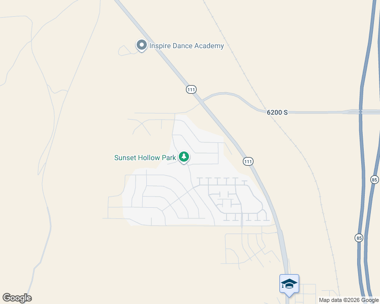 map of restaurants, bars, coffee shops, grocery stores, and more near 6336 Echomount Road in Copperton