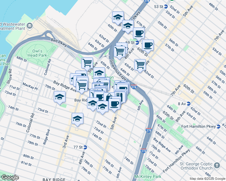 map of restaurants, bars, coffee shops, grocery stores, and more near in Brooklyn