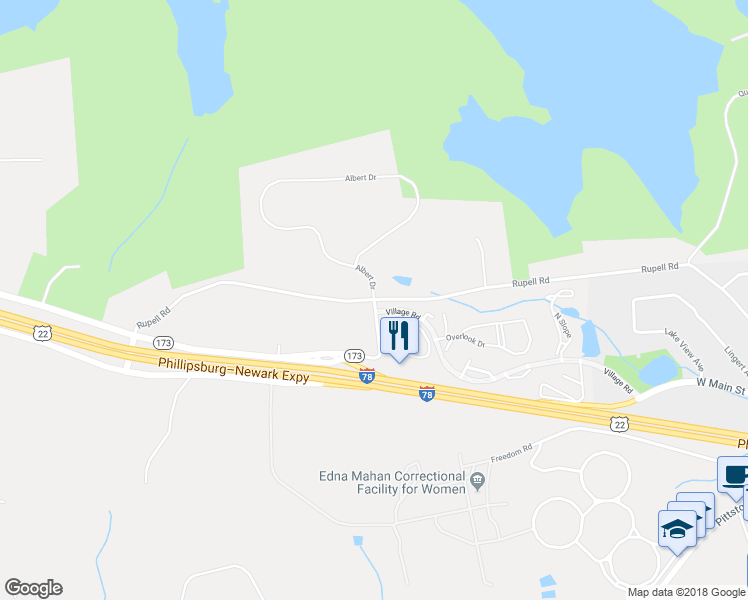 map of restaurants, bars, coffee shops, grocery stores, and more near Bank Street & Albert Drive in Clinton