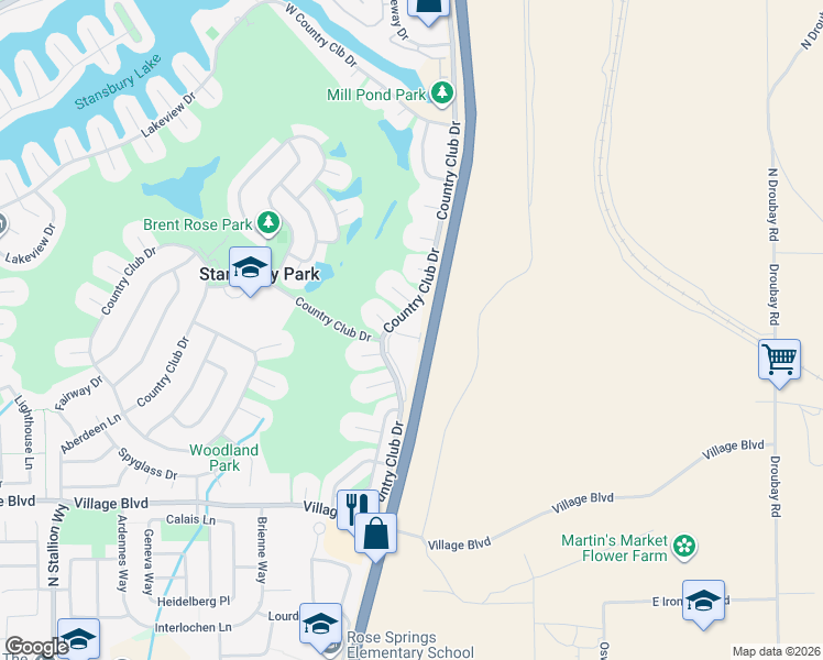map of restaurants, bars, coffee shops, grocery stores, and more near 179 Country Club Drive in Stansbury Park