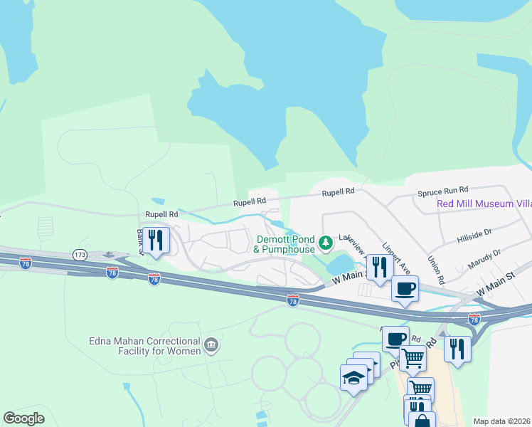 map of restaurants, bars, coffee shops, grocery stores, and more near 19 Finn Road in Union Township