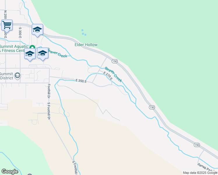 map of restaurants, bars, coffee shops, grocery stores, and more near 870 East 350 South in Kamas