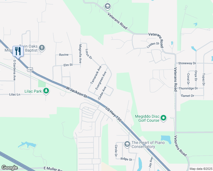 map of restaurants, bars, coffee shops, grocery stores, and more near 198 Chestnut Drive in Morton
