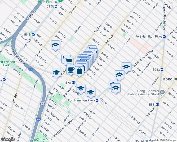 map of restaurants, bars, coffee shops, grocery stores, and more near in Brooklyn