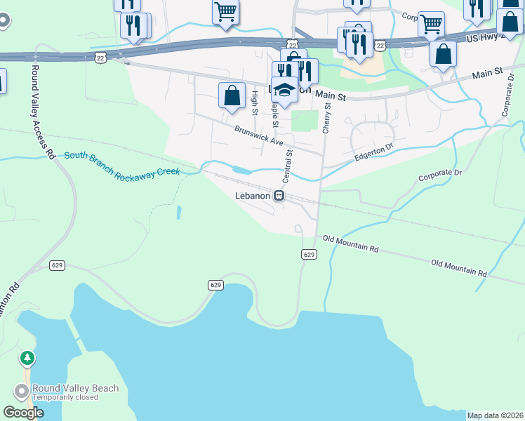 map of restaurants, bars, coffee shops, grocery stores, and more near in Lebanon