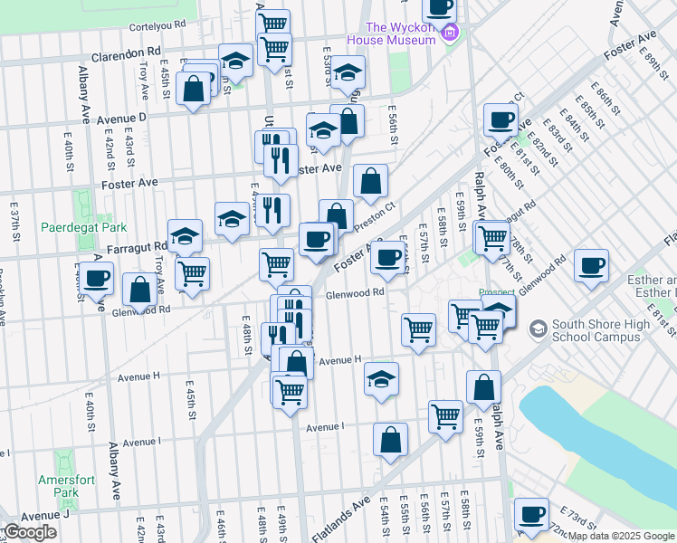 map of restaurants, bars, coffee shops, grocery stores, and more near in Brooklyn