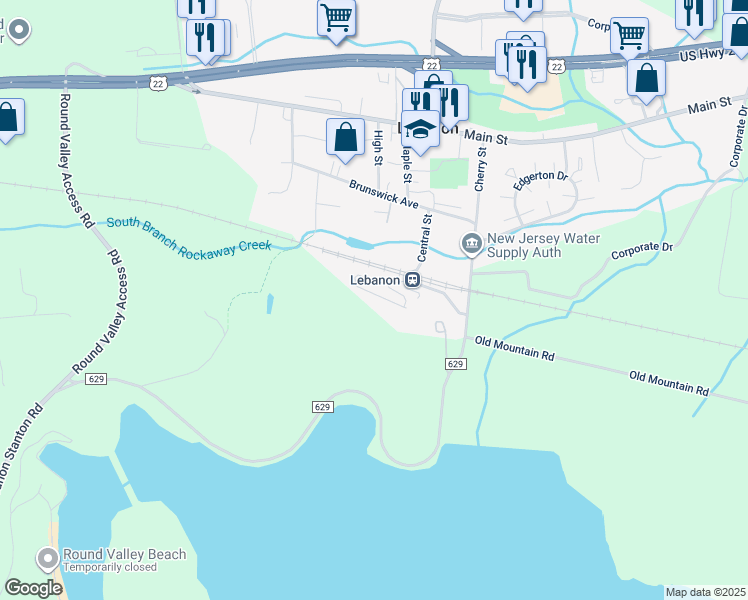 map of restaurants, bars, coffee shops, grocery stores, and more near 100 Conover Terrace in Lebanon