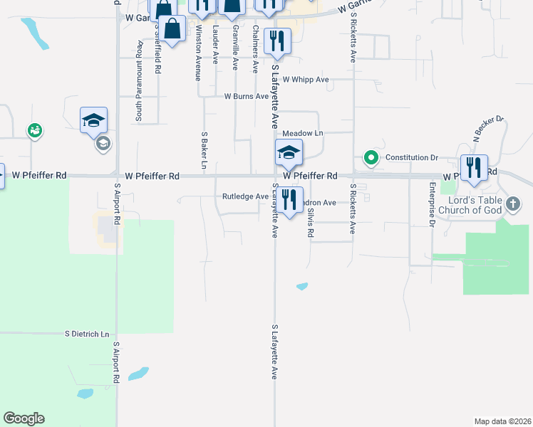 map of restaurants, bars, coffee shops, grocery stores, and more near 903 South Lafayette Avenue in Bartonville