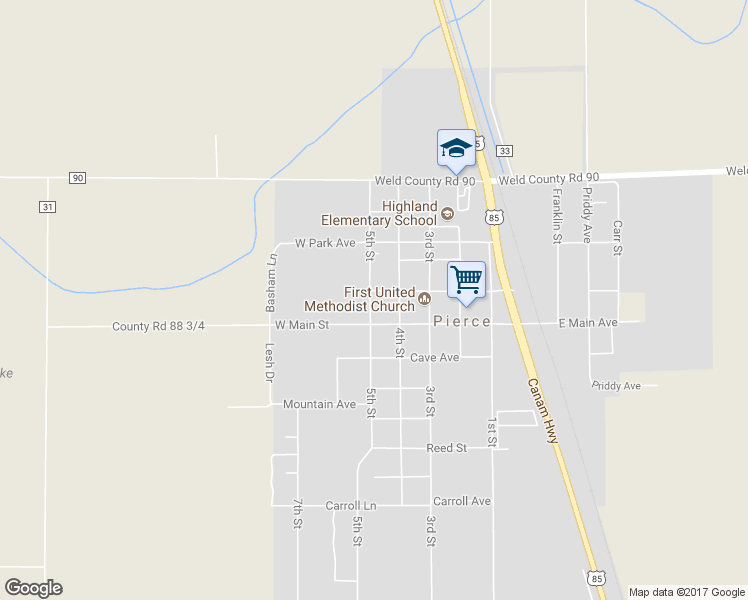 map of restaurants, bars, coffee shops, grocery stores, and more near 404 5th Street in Pierce