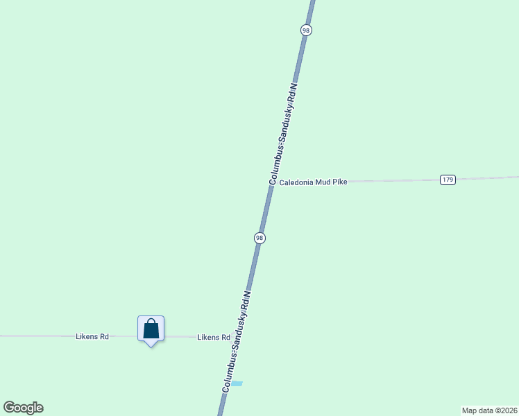 map of restaurants, bars, coffee shops, grocery stores, and more near 2447 Columbus-Sandusky Road North in Caledonia