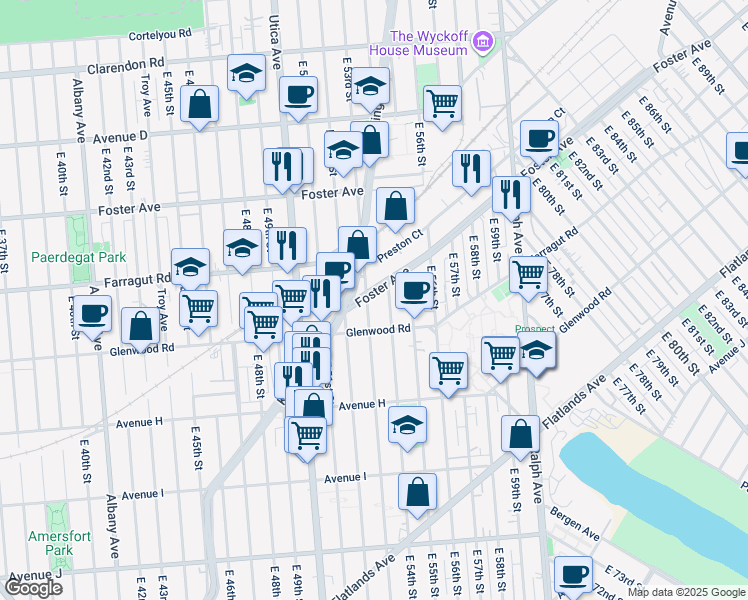 map of restaurants, bars, coffee shops, grocery stores, and more near in Brooklyn