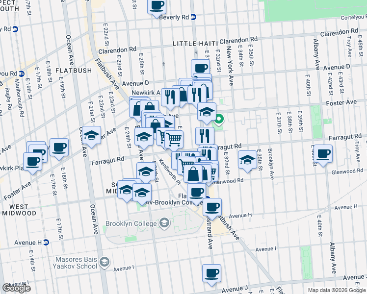 map of restaurants, bars, coffee shops, grocery stores, and more near in Brooklyn