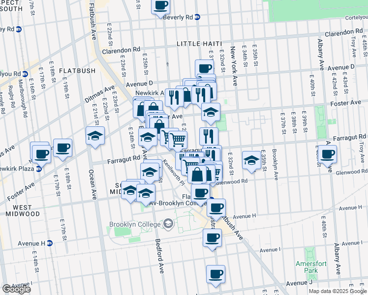 map of restaurants, bars, coffee shops, grocery stores, and more near in Brooklyn
