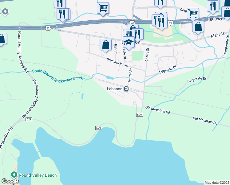 map of restaurants, bars, coffee shops, grocery stores, and more near 116 Conover Terrace in Lebanon