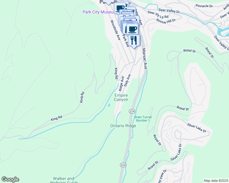 map of restaurants, bars, coffee shops, grocery stores, and more near 103 Alice Court in Park City