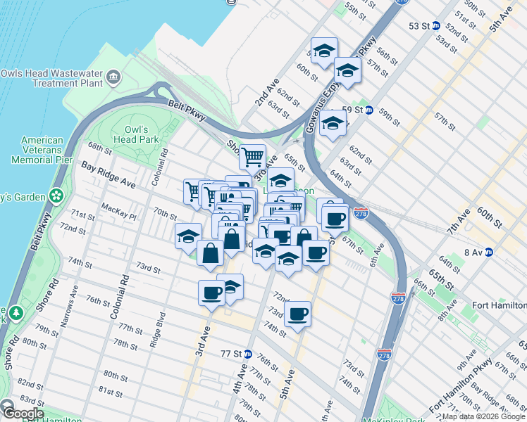 map of restaurants, bars, coffee shops, grocery stores, and more near in Brooklyn