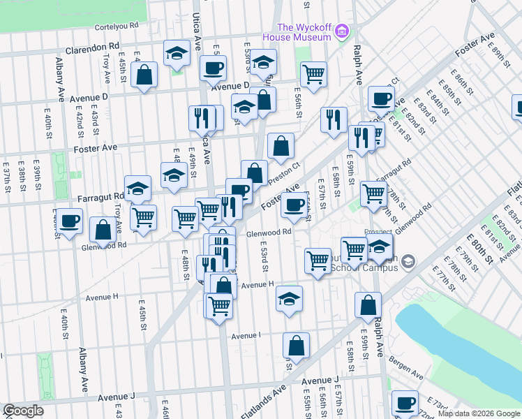 map of restaurants, bars, coffee shops, grocery stores, and more near in Brooklyn
