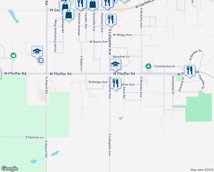 map of restaurants, bars, coffee shops, grocery stores, and more near 903 South Lafayette Avenue in Bartonville