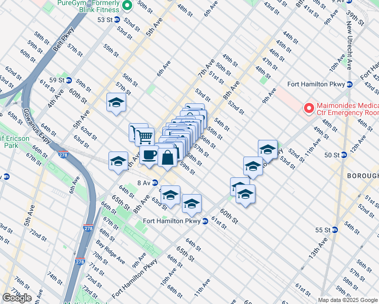 map of restaurants, bars, coffee shops, grocery stores, and more near in Brooklyn