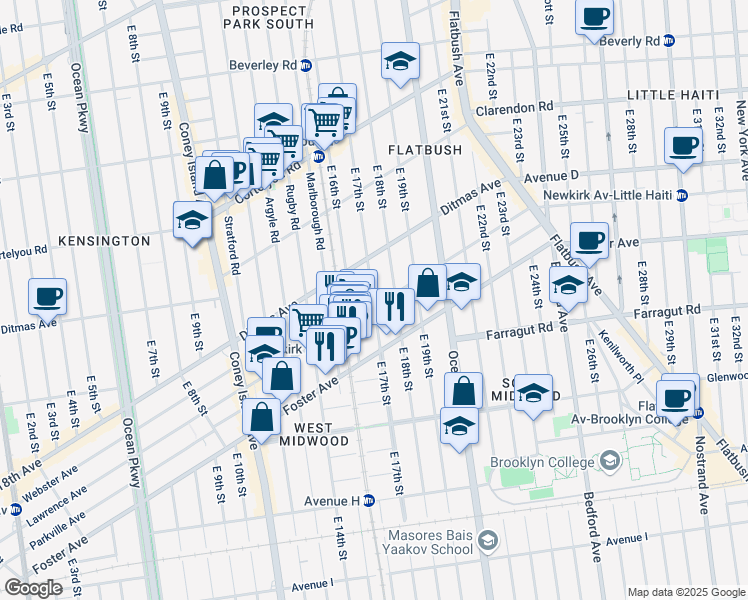 map of restaurants, bars, coffee shops, grocery stores, and more near in Brooklyn