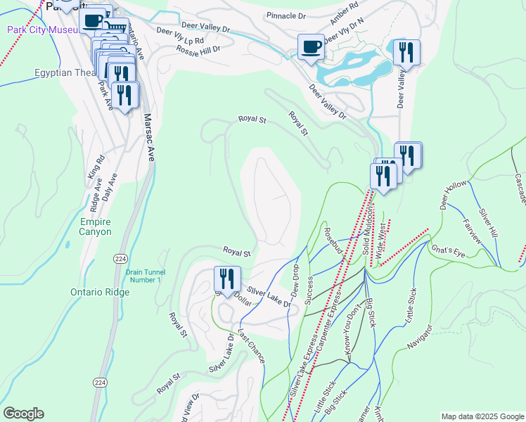 map of restaurants, bars, coffee shops, grocery stores, and more near 421 Centennial Circle in Park City