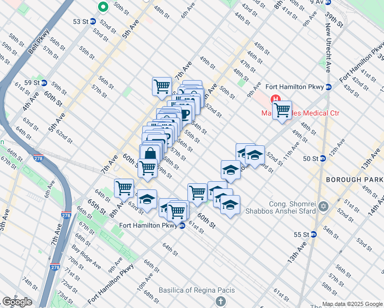 map of restaurants, bars, coffee shops, grocery stores, and more near 5606 9th Avenue in Brooklyn