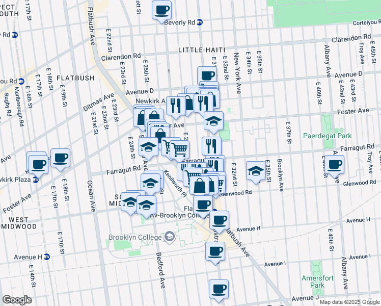 map of restaurants, bars, coffee shops, grocery stores, and more near in Brooklyn