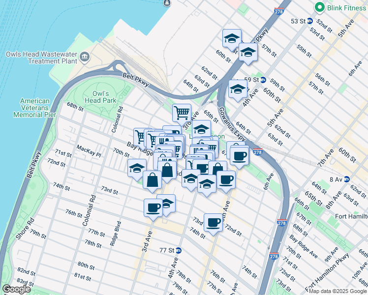 map of restaurants, bars, coffee shops, grocery stores, and more near in Brooklyn