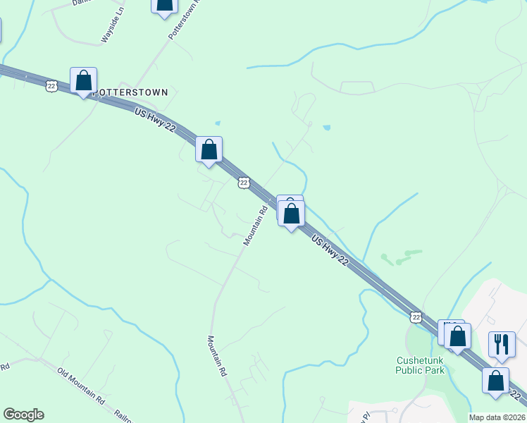 map of restaurants, bars, coffee shops, grocery stores, and more near 417 Mountain Road in Lebanon