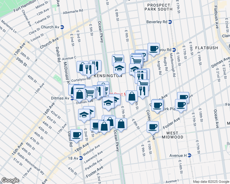 map of restaurants, bars, coffee shops, grocery stores, and more near in Brooklyn