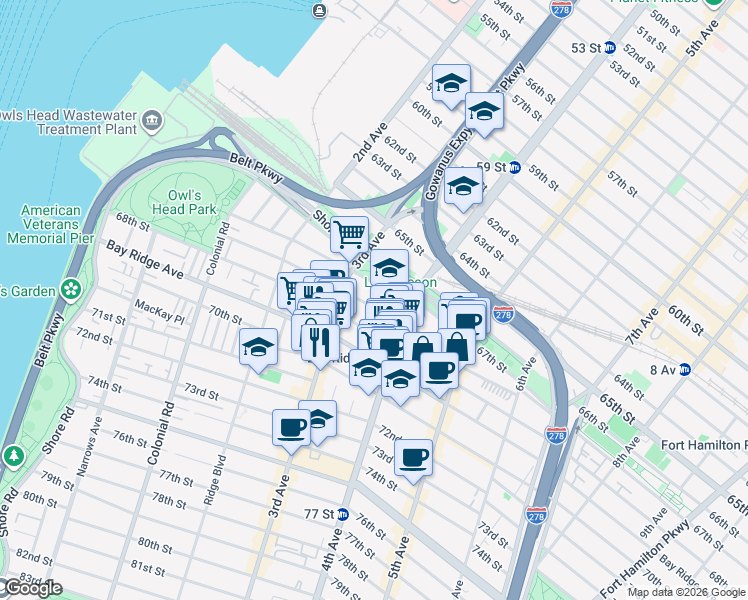 map of restaurants, bars, coffee shops, grocery stores, and more near 366 Senator Street in Brooklyn