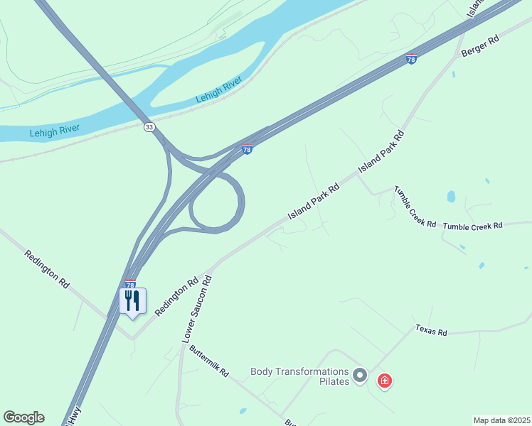 map of restaurants, bars, coffee shops, grocery stores, and more near 4390 Lower Saucon Road in Easton