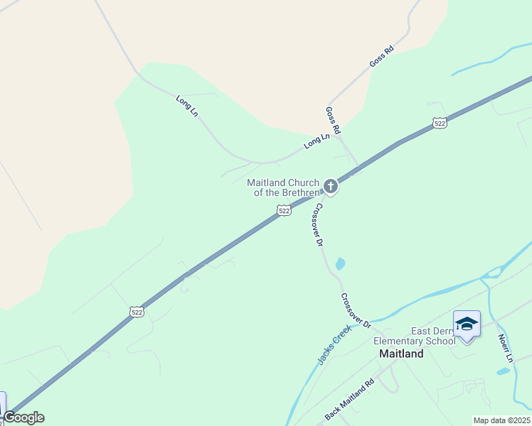 map of restaurants, bars, coffee shops, grocery stores, and more near Highway 522 South in Mifflin County