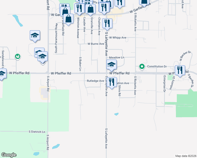 map of restaurants, bars, coffee shops, grocery stores, and more near 903 South Lafayette Avenue in Bartonville