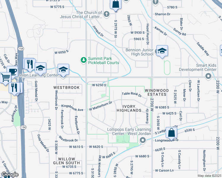 map of restaurants, bars, coffee shops, grocery stores, and more near 6272 Lake Fork Circle in Taylorsville