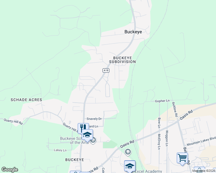map of restaurants, bars, coffee shops, grocery stores, and more near 12125 Lake Boulevard in Redding