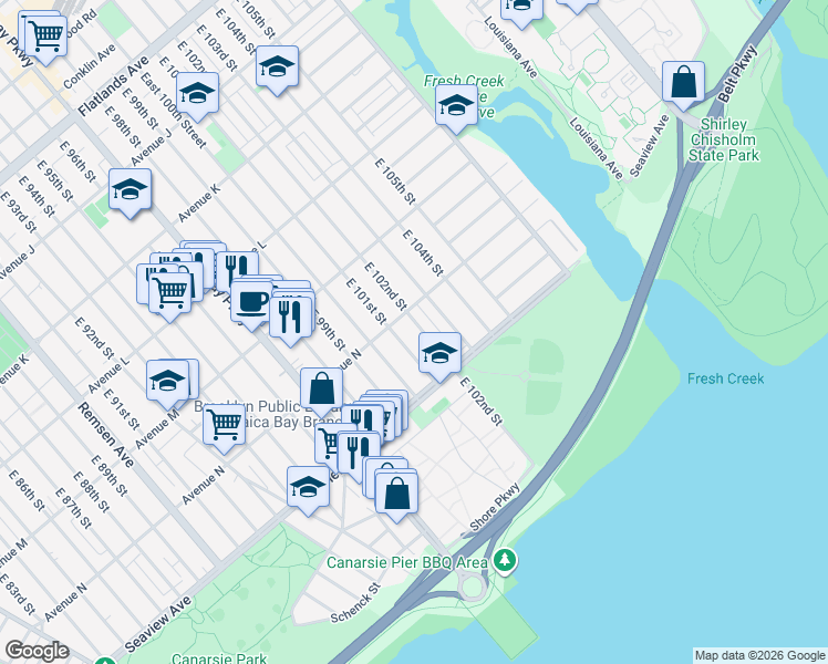 map of restaurants, bars, coffee shops, grocery stores, and more near in Brooklyn