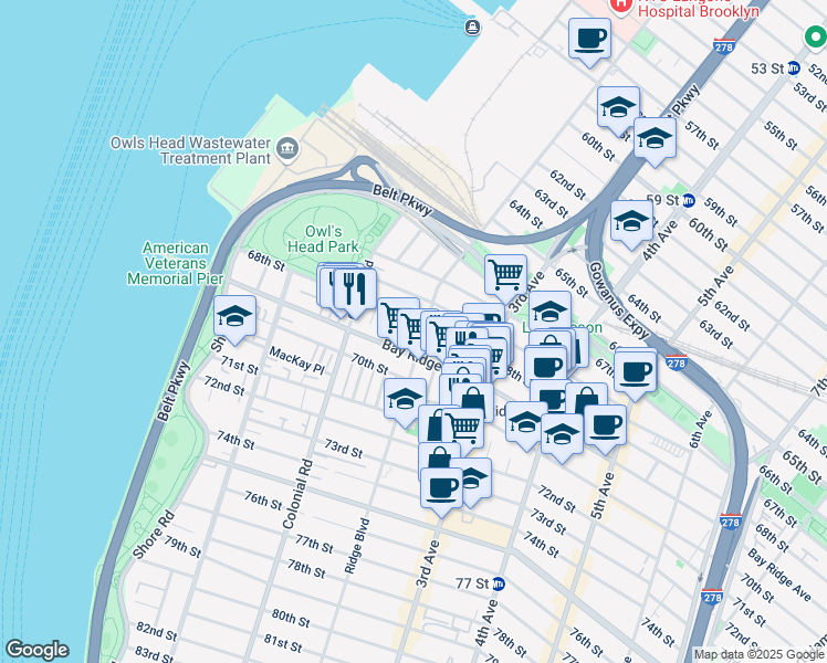 map of restaurants, bars, coffee shops, grocery stores, and more near in Brooklyn
