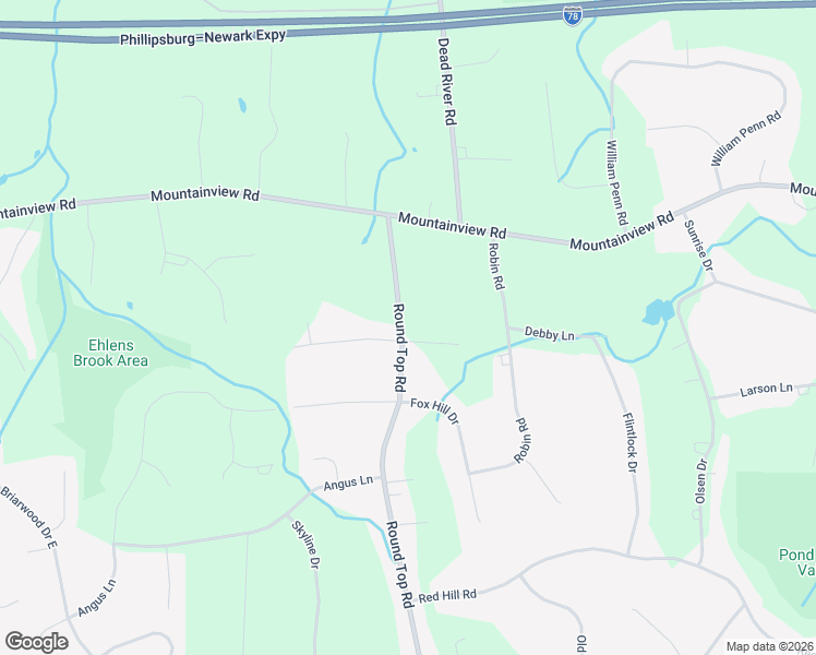 map of restaurants, bars, coffee shops, grocery stores, and more near 82 Round Top Road in Warren