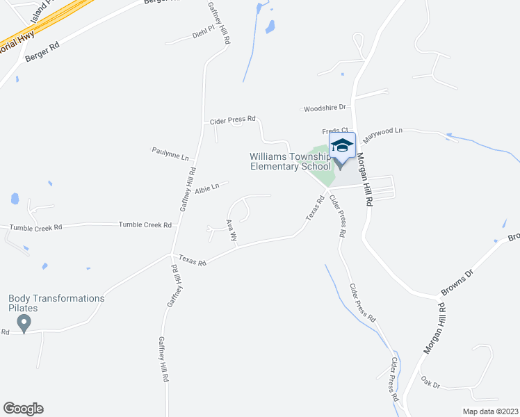 map of restaurants, bars, coffee shops, grocery stores, and more near 125 Texas Road in Easton