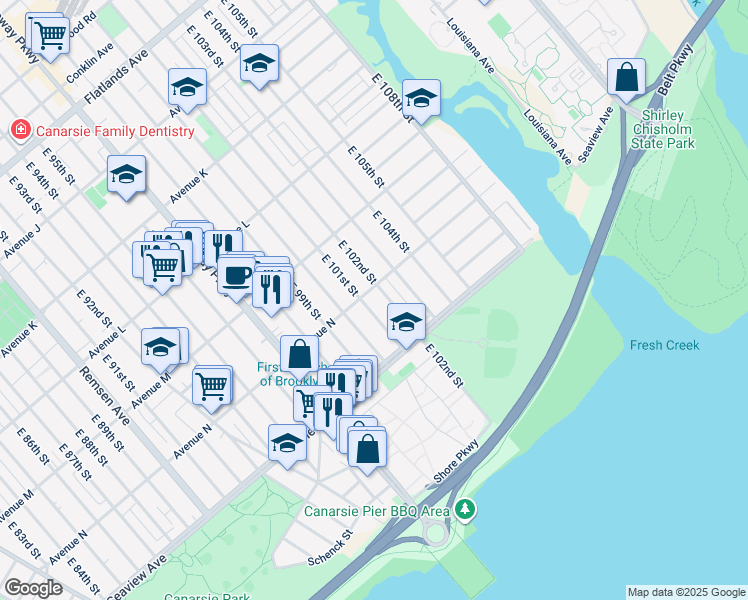 map of restaurants, bars, coffee shops, grocery stores, and more near in Brooklyn