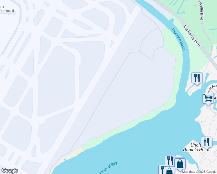 map of restaurants, bars, coffee shops, grocery stores, and more near Eastern Road in Queens