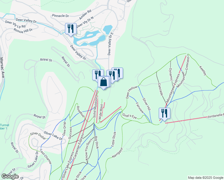 map of restaurants, bars, coffee shops, grocery stores, and more near 2290 Deer Valley Drive East in Park City