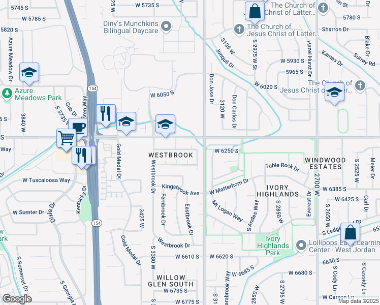 map of restaurants, bars, coffee shops, grocery stores, and more near in Taylorsville