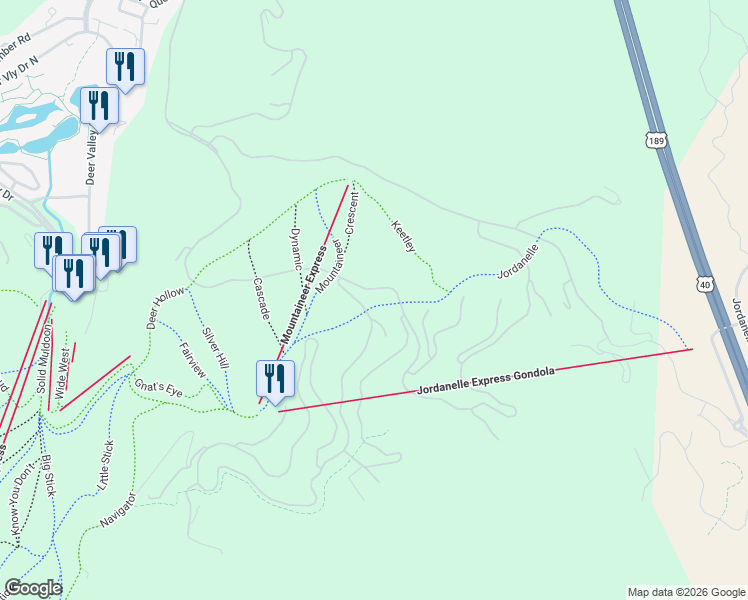 map of restaurants, bars, coffee shops, grocery stores, and more near 10738 Summit View Drive in Park City