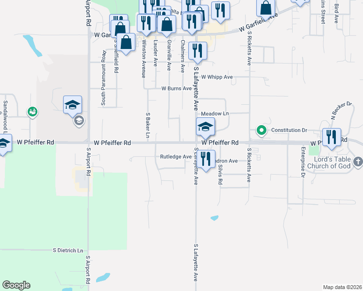 map of restaurants, bars, coffee shops, grocery stores, and more near 4901-4929 W Pfeiffer Rd in Bartonville