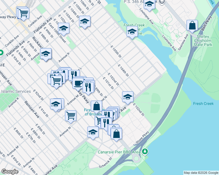map of restaurants, bars, coffee shops, grocery stores, and more near in Brooklyn